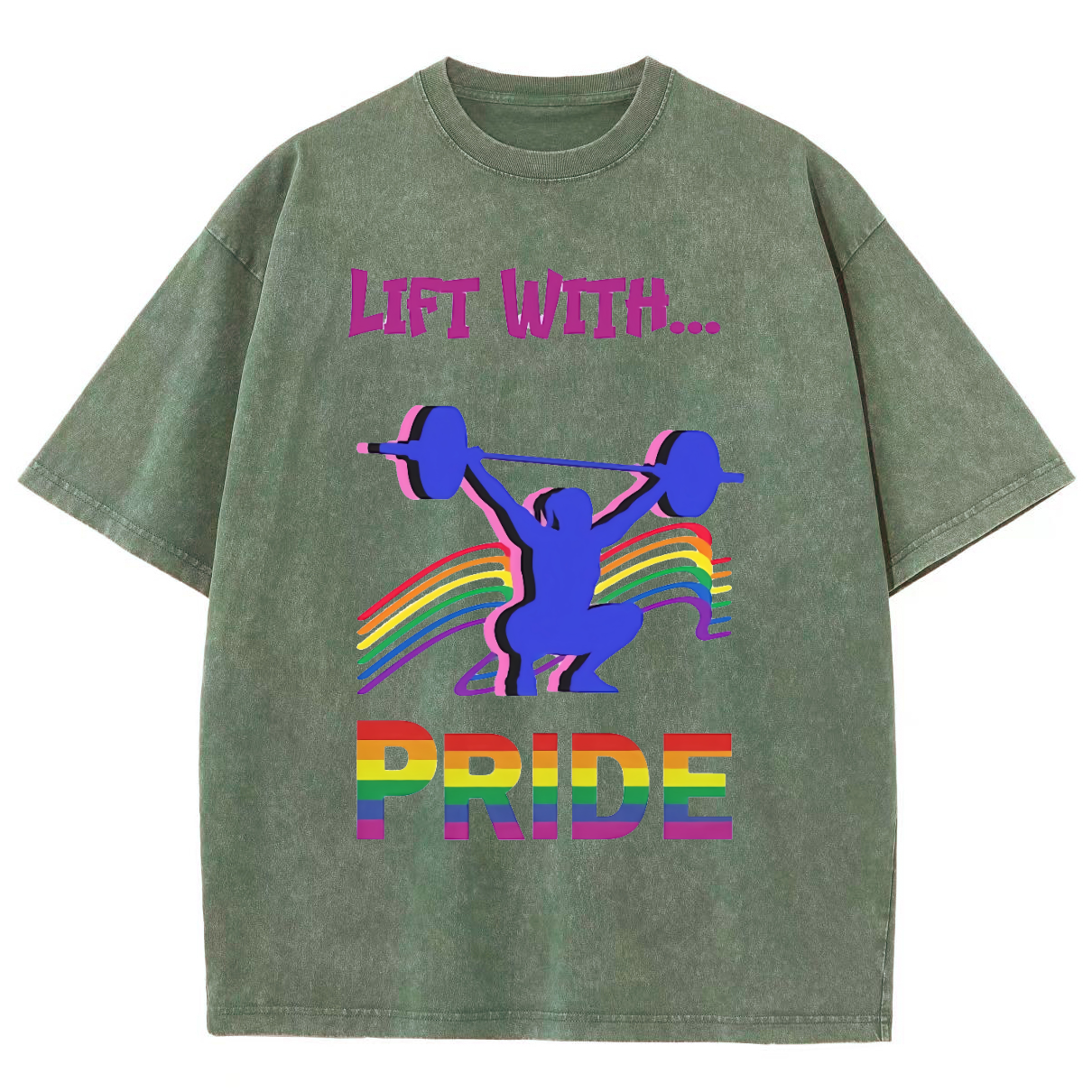 Lift with...Unisex Fit Washed Oversized T-Shirt
