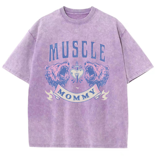 Muscle Mommy Unisex Fit Washed Oversized T-Shirt
