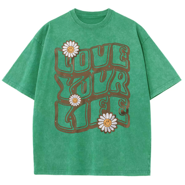 Love Your Life Unisex Fit Washed Oversized T-Shirt