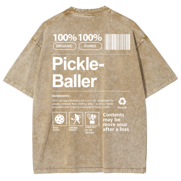 Pickle Baller Unisex Fit Washed Oversized T-Shirt Customscool