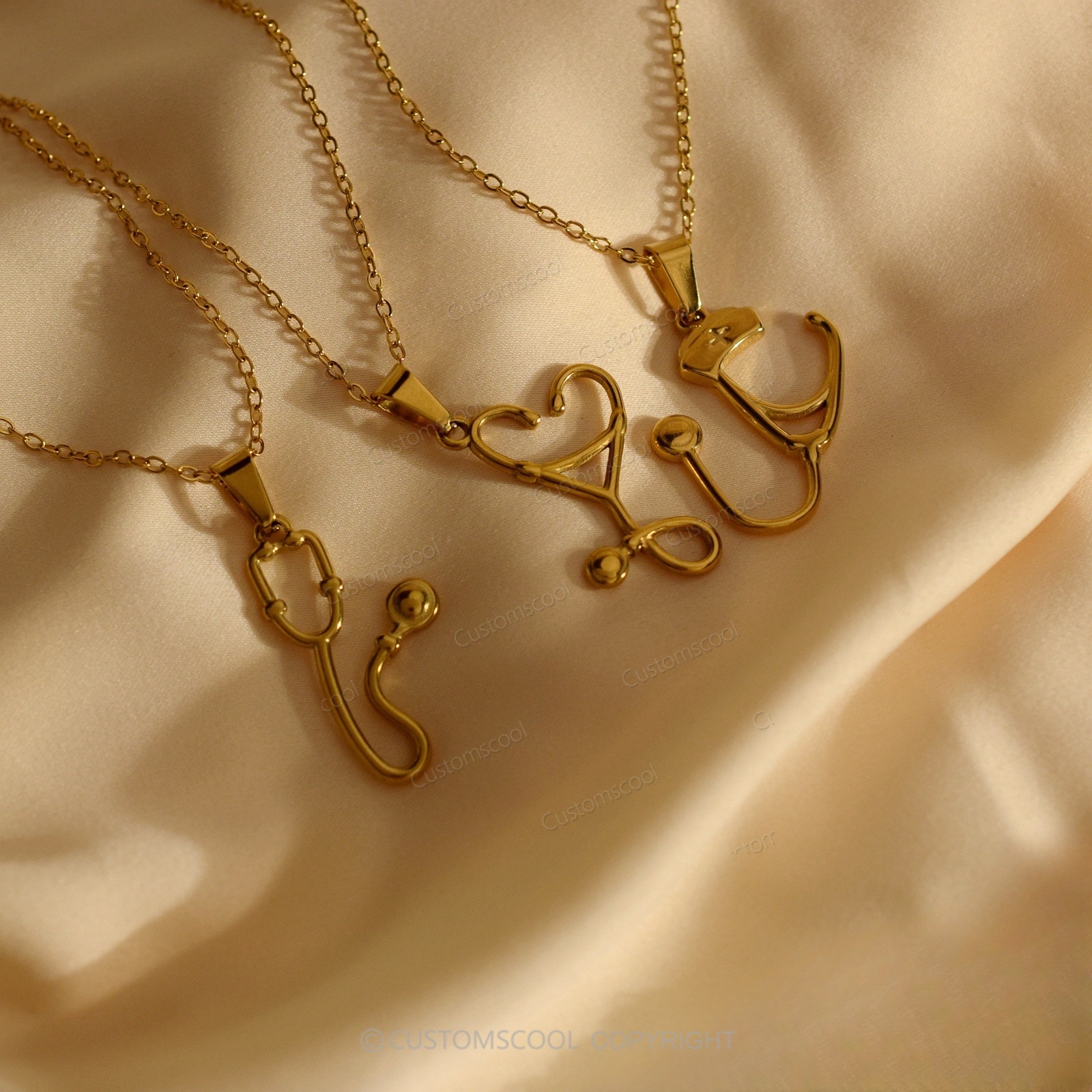 Medical Stethoscope Stainless Steel Vintage Necklace Customscool