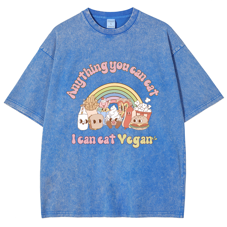 I Can Eat Yegan Unisex Fit Washed T-Shirt