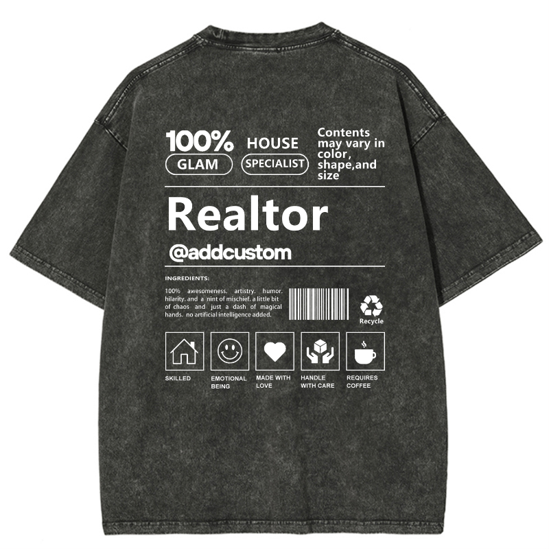 Realtor Vintage Snowflake Washed T-Shirt Customscool