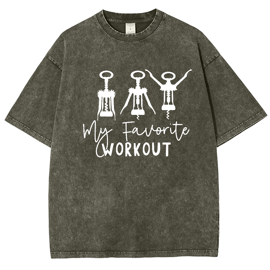 My Favorite Workout Unisex Vintage Washed Short Sleeve T-Shirt