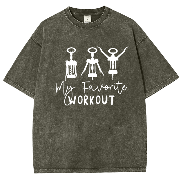 My Favorite Workout Unisex Vintage Washed Short Sleeve T-Shirt