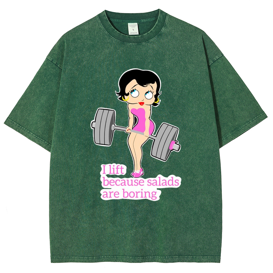 This Girl Lifts Because Salads Are Boring Unisex Fit Washed T-Shirt