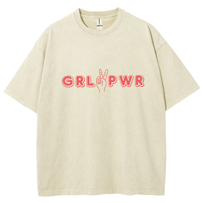 Girl Power Vintage Snowflake Washed T-Shirt