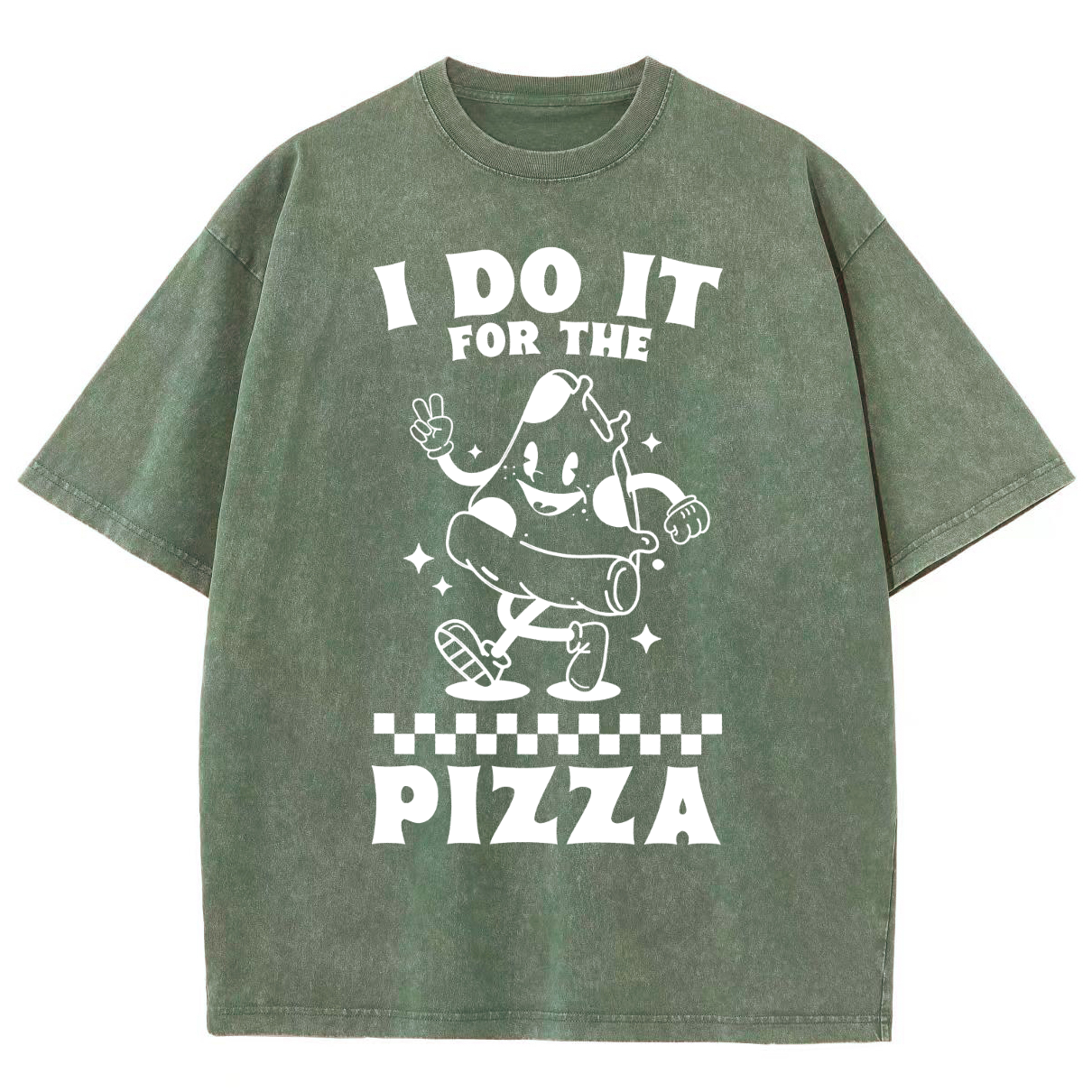 I Do It For The Pizza Unisex Fit Washed T-Shirt