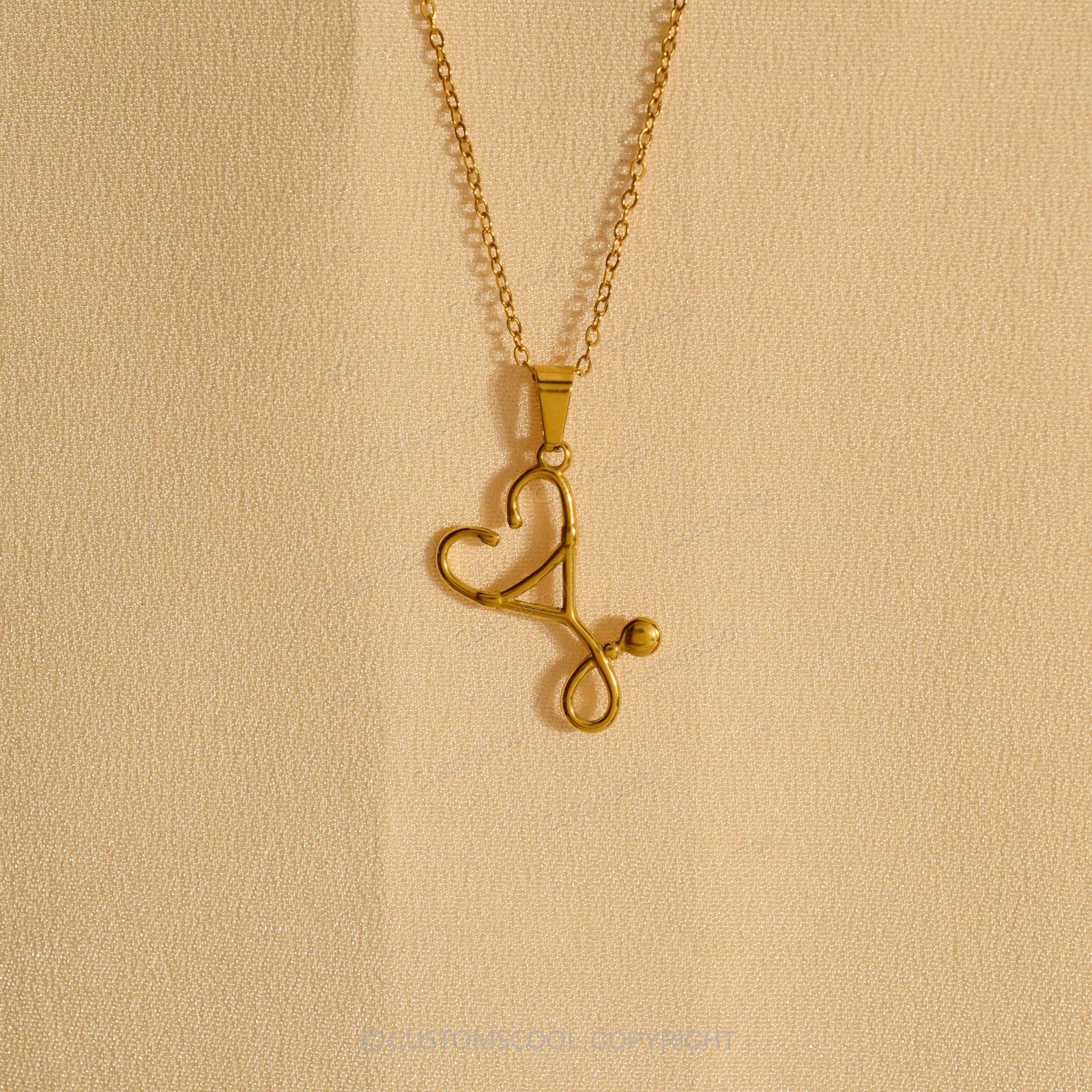 Medical Stethoscope Stainless Steel Vintage Necklace Customscool