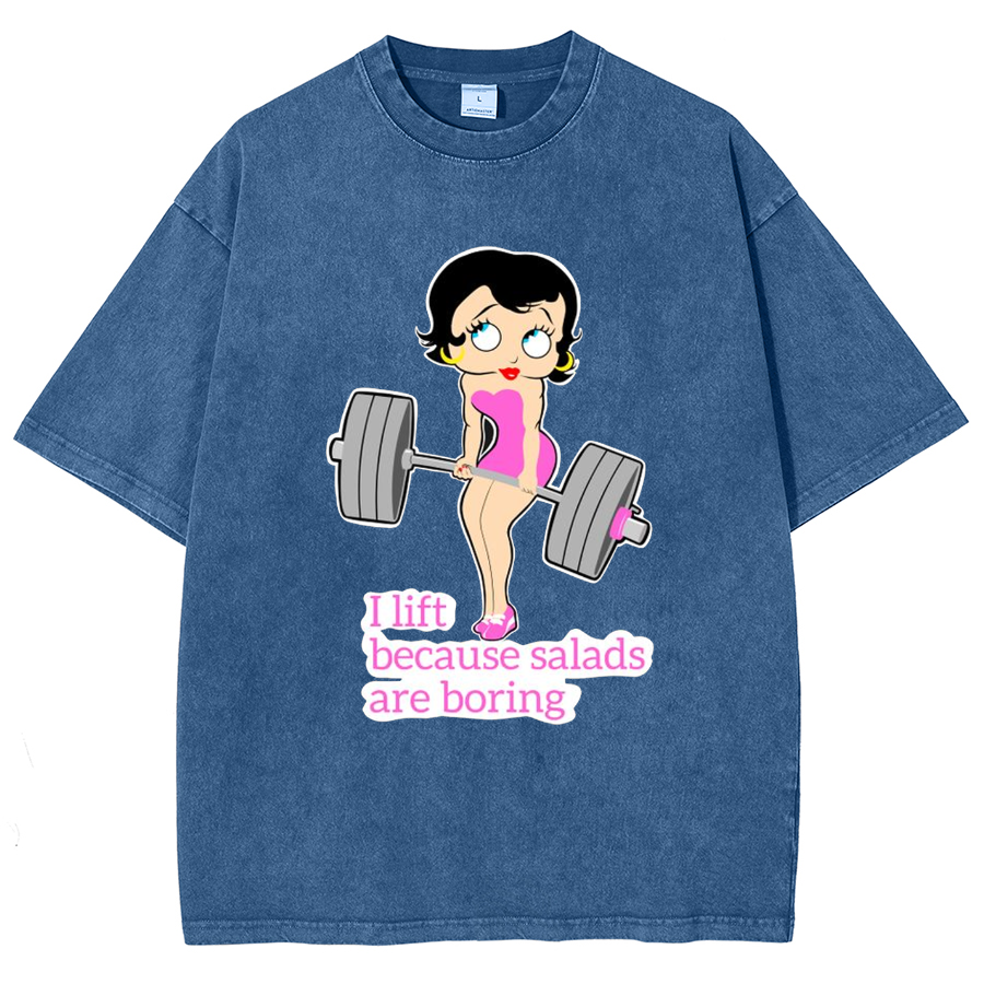This Girl Lifts Because Salads Are Boring Unisex Fit Washed T-Shirt