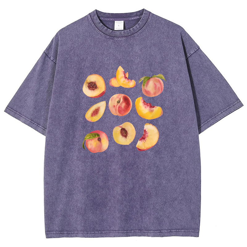 Peach Vintage Snowflake Washed T-Shirt