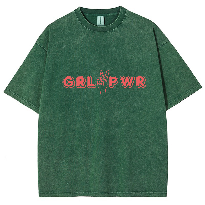 Girl Power Vintage Snowflake Washed T-Shirt