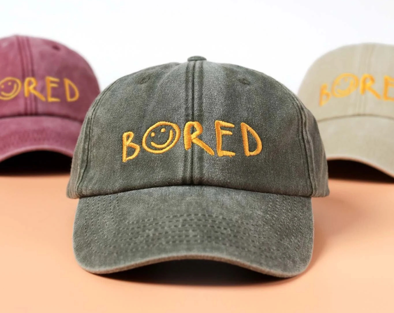Embroidered Bored Unisex Vintage Casual Washed Cap Customscool