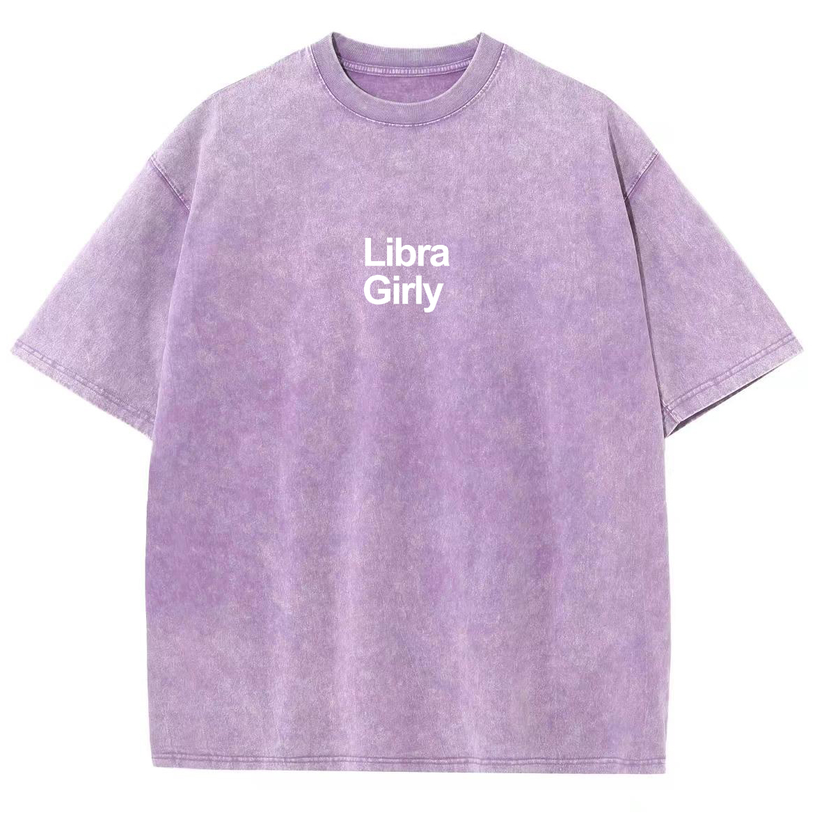 Libra Girly Unisex Fit Washed Oversized T-Shirt