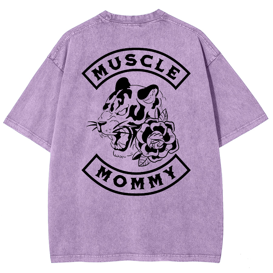 Muscle Mommy Unisex Fit Washed Oversized T-Shirt