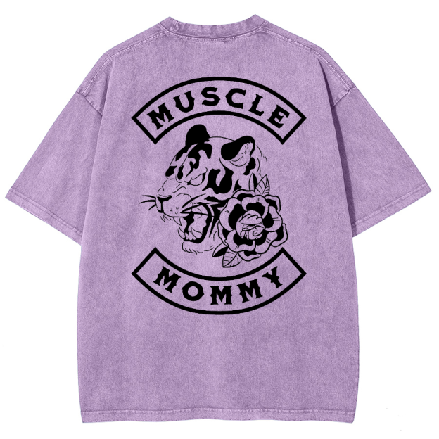 Muscle Mommy Unisex Fit Washed Oversized T-Shirt