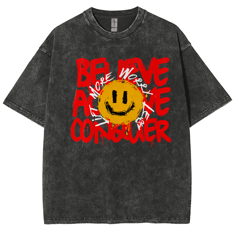 Lift More Worry Less Unisex Fit Washed Oversized T-Shirt