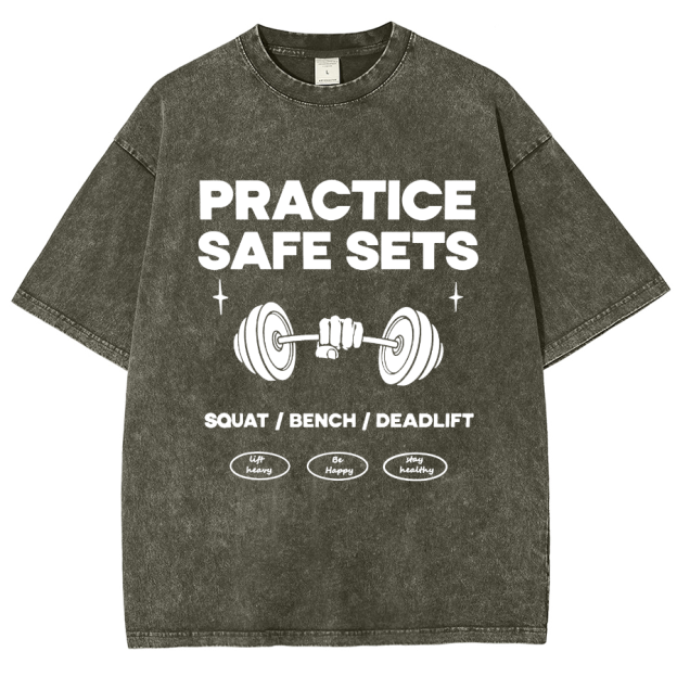 Practice Safe Sets Unisex Fit Washed T-Shirt