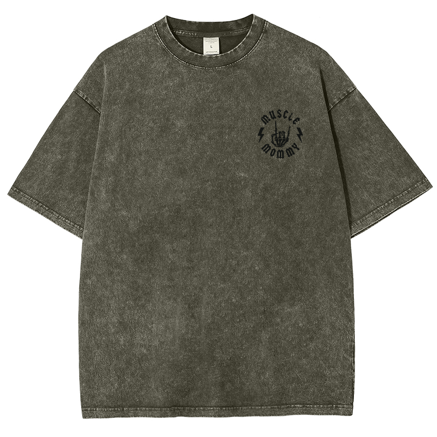 Muscle Mommy Unisex Fit Washed Oversized T-Shirt