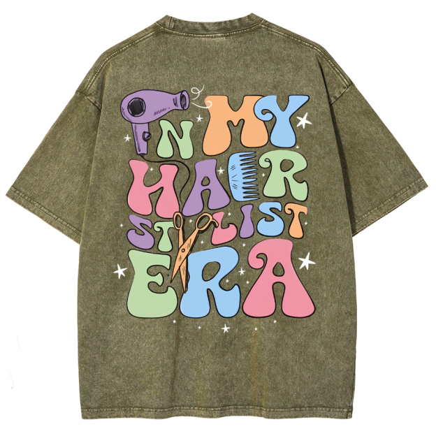 In My Hair Stylist Era Unisex Fit Washed T-Shirt
