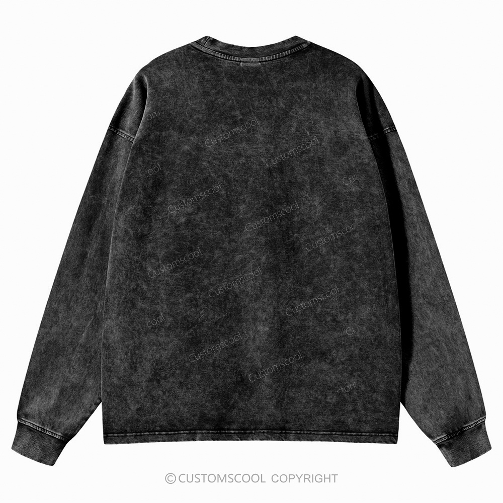 Plain Unisex Crewneck Washed Sweatshirt