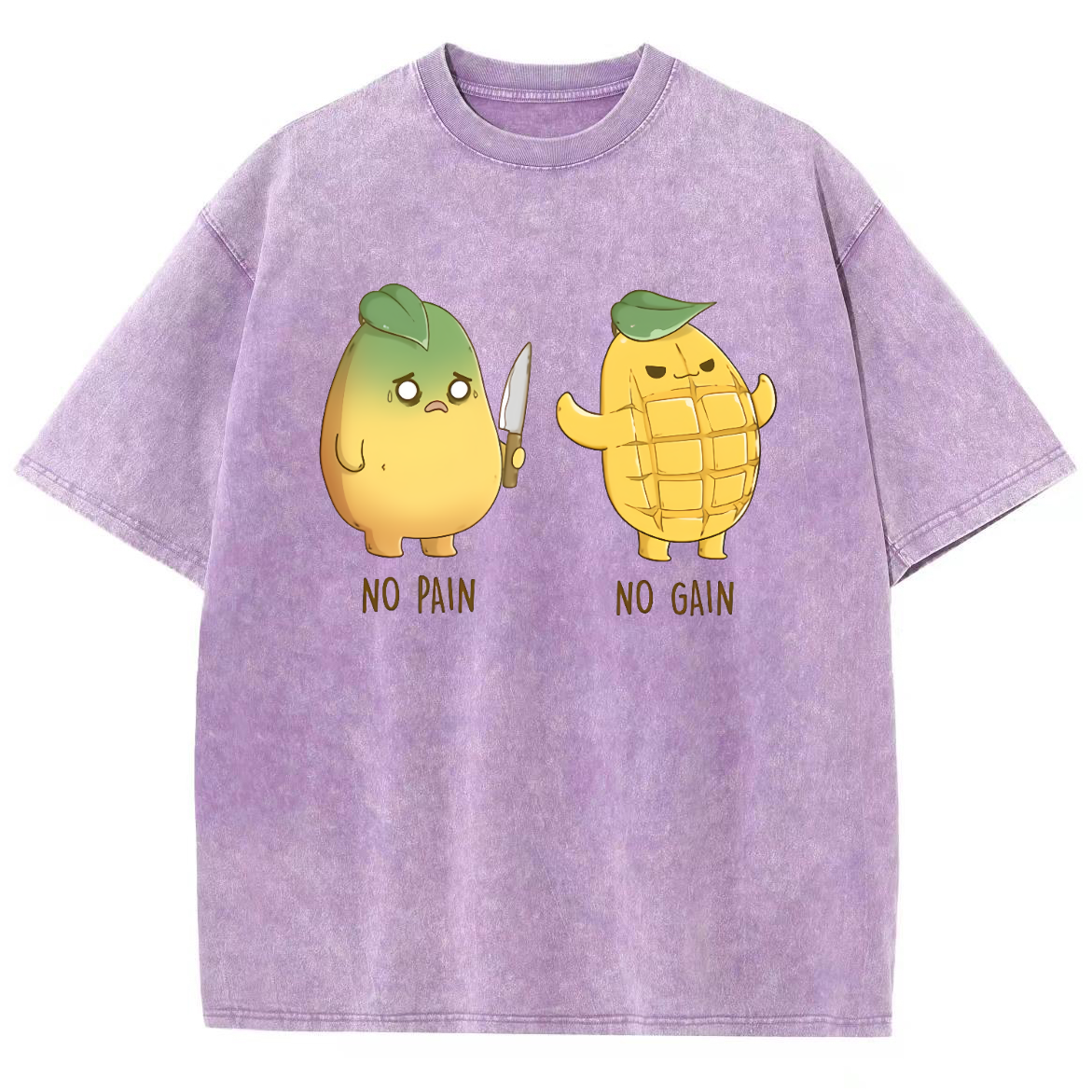 No Pain No Gain Unisex Fit Washed Oversized T-Shirt