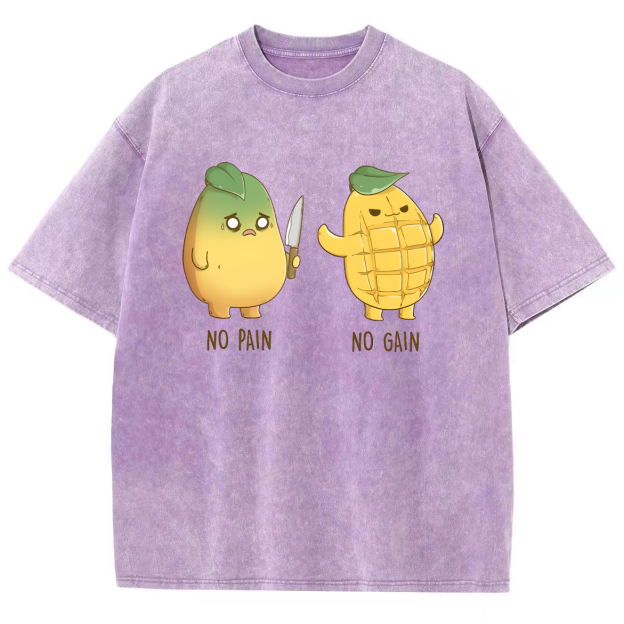 No Pain No Gain Unisex Fit Washed Oversized T-Shirt