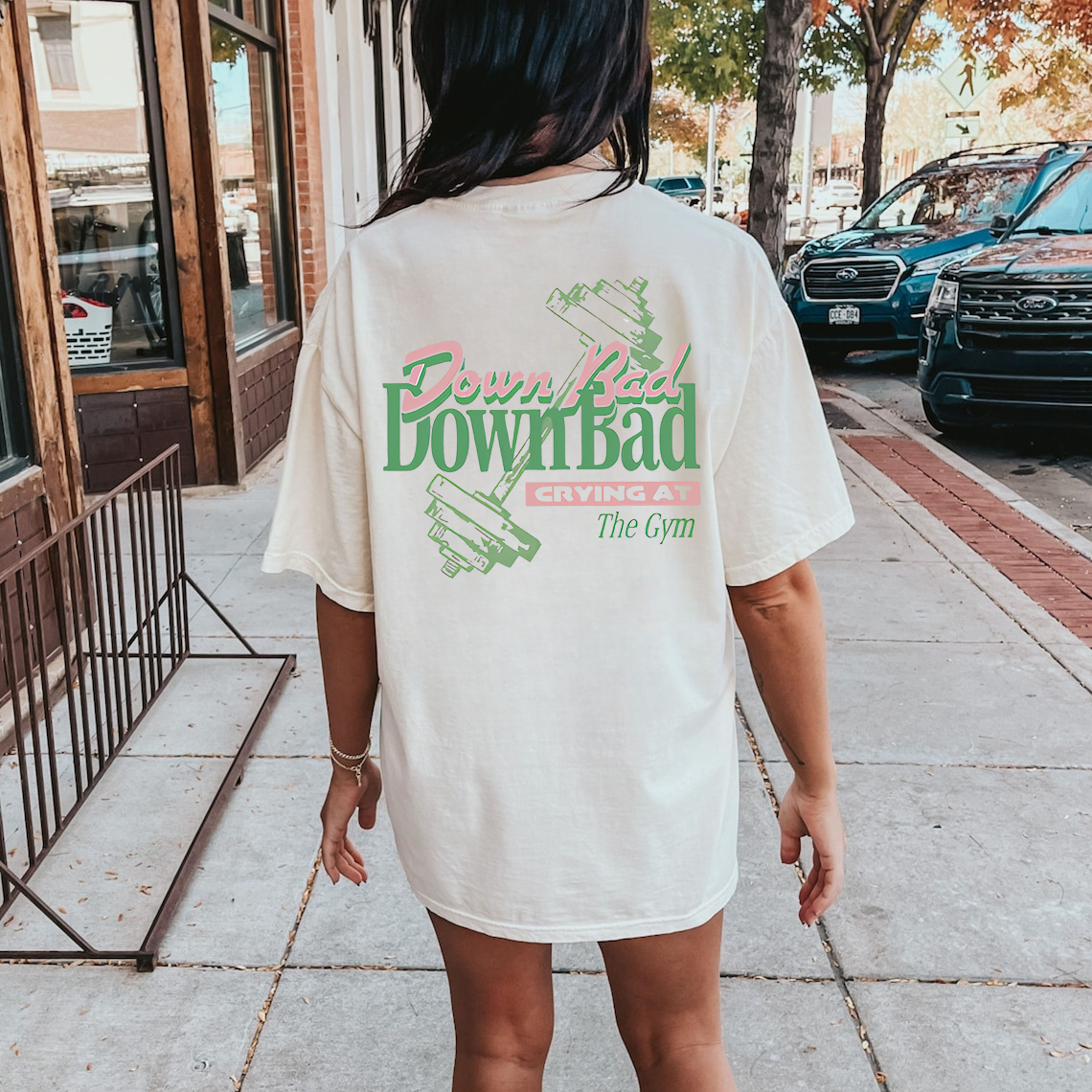 Down Bad Downbad Crying At The Gym Washed T-shirt