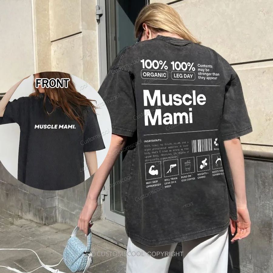 Muscle Mami Vintage Snowflake Washed T-Shirt Customscool