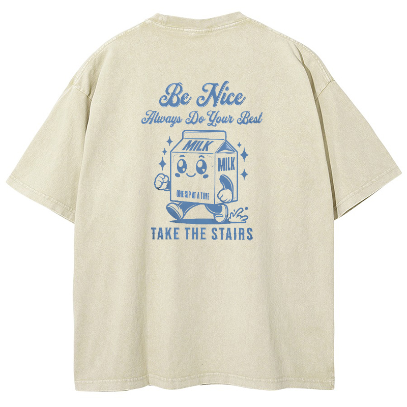 Be Nice Always Do Your Best Vintage Snowflake Washed T-Shirt