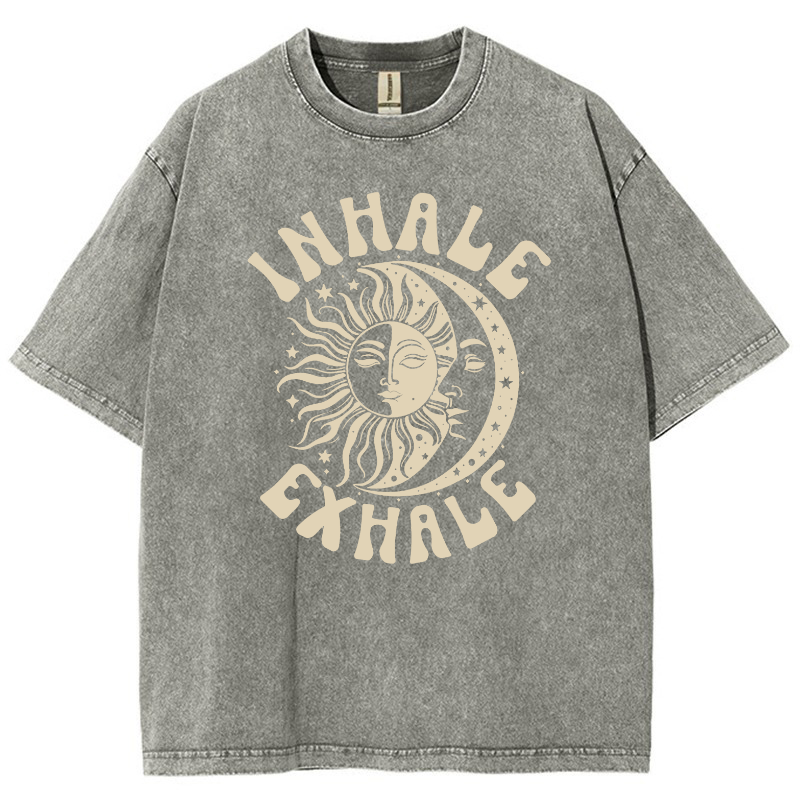 Inhale Exhale Vintage Snowflake Washed T-Shirt