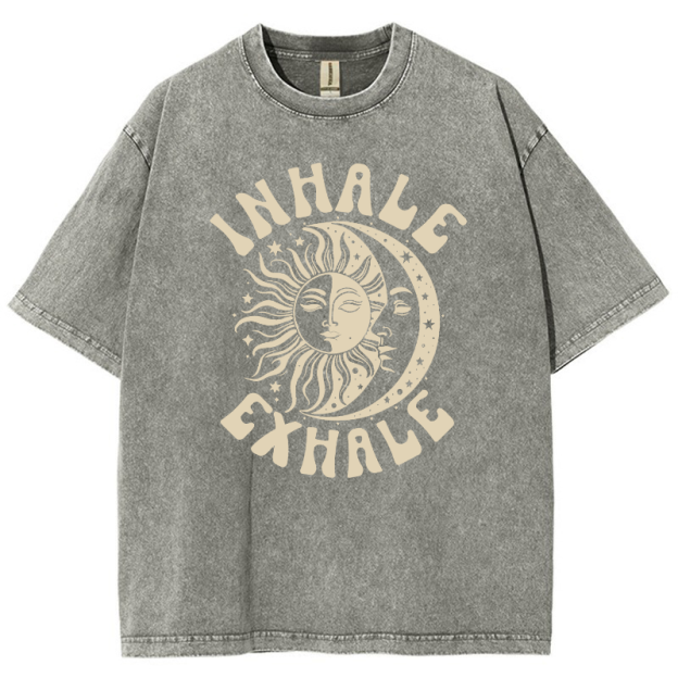 Inhale Exhale Vintage Snowflake Washed T-Shirt