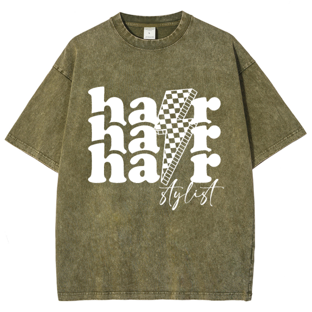 Hair Stylist Unisex Fit Washed T-Shirt