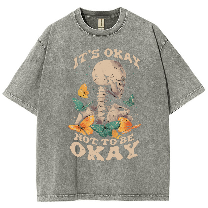 It‘s Okay Not To Be Okay Vintage Snowflake Washed T-Shirt