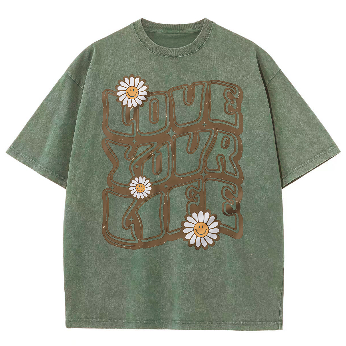 Love Your Life Unisex Fit Washed Oversized T-Shirt