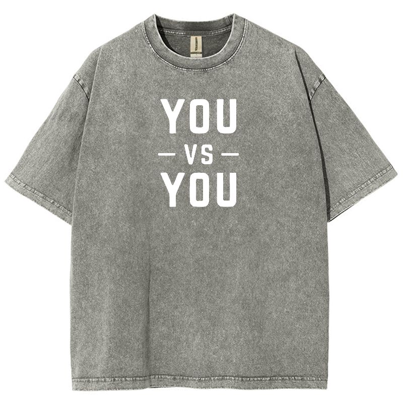 You VS You Unisex Fit Washed Oversized T-Shirt