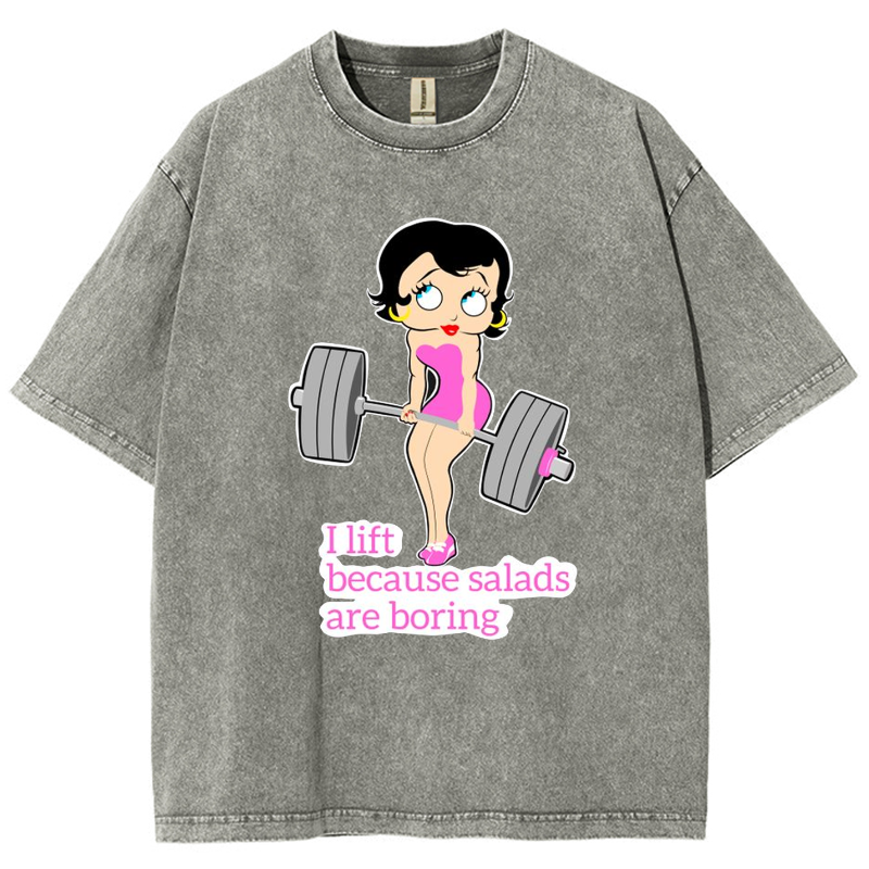 This Girl Lifts Because Salads Are Boring Unisex Fit Washed T-Shirt