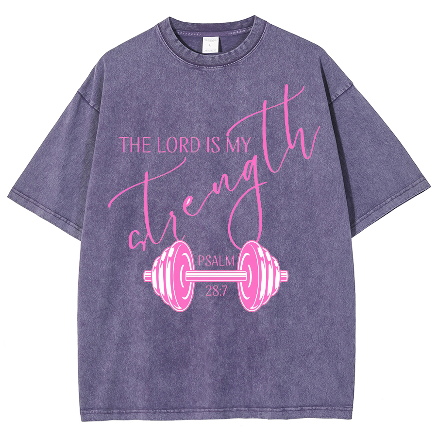 The Lord Is My Strength Unisex Fit Washed Oversized T-Shirt