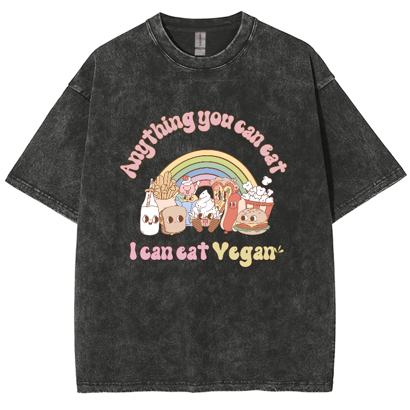 I Can Eat Yegan Unisex Fit Washed T-Shirt