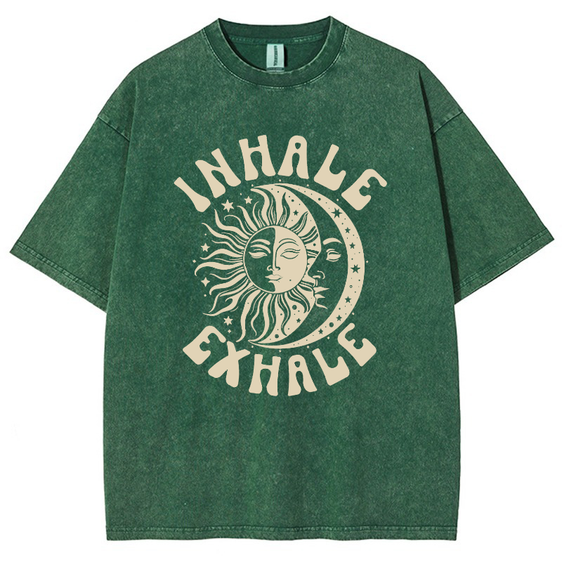 Inhale Exhale Vintage Snowflake Washed T-Shirt