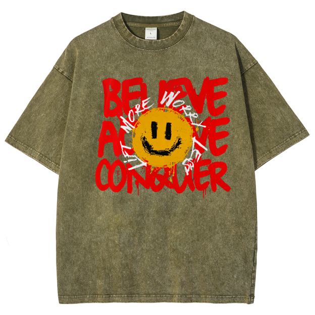 Lift More Worry Less Unisex Fit Washed Oversized T-Shirt