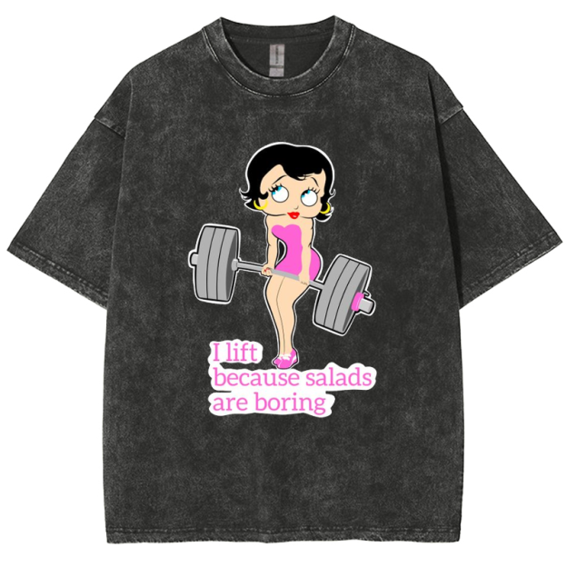 This Girl Lifts Because Salads Are Boring Unisex Fit Washed T-Shirt