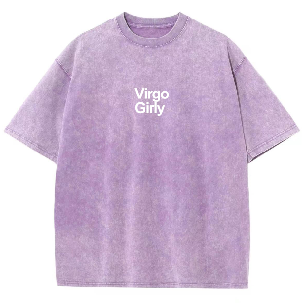 Virgo Girly Unisex Fit Washed Oversized T-Shirt