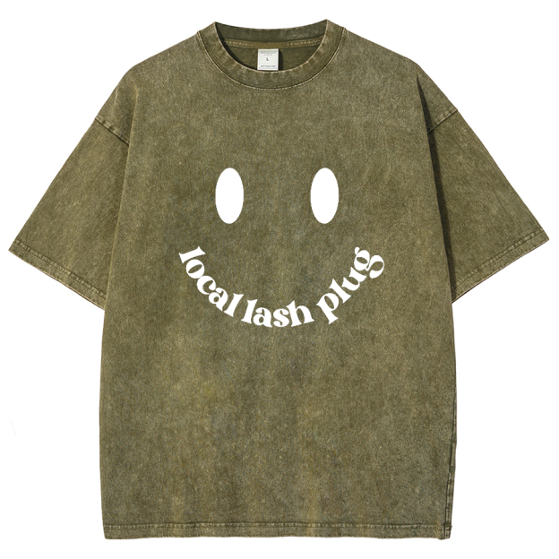 Local Lash Plug Unisex Fit Washed Oversized T-Shirt