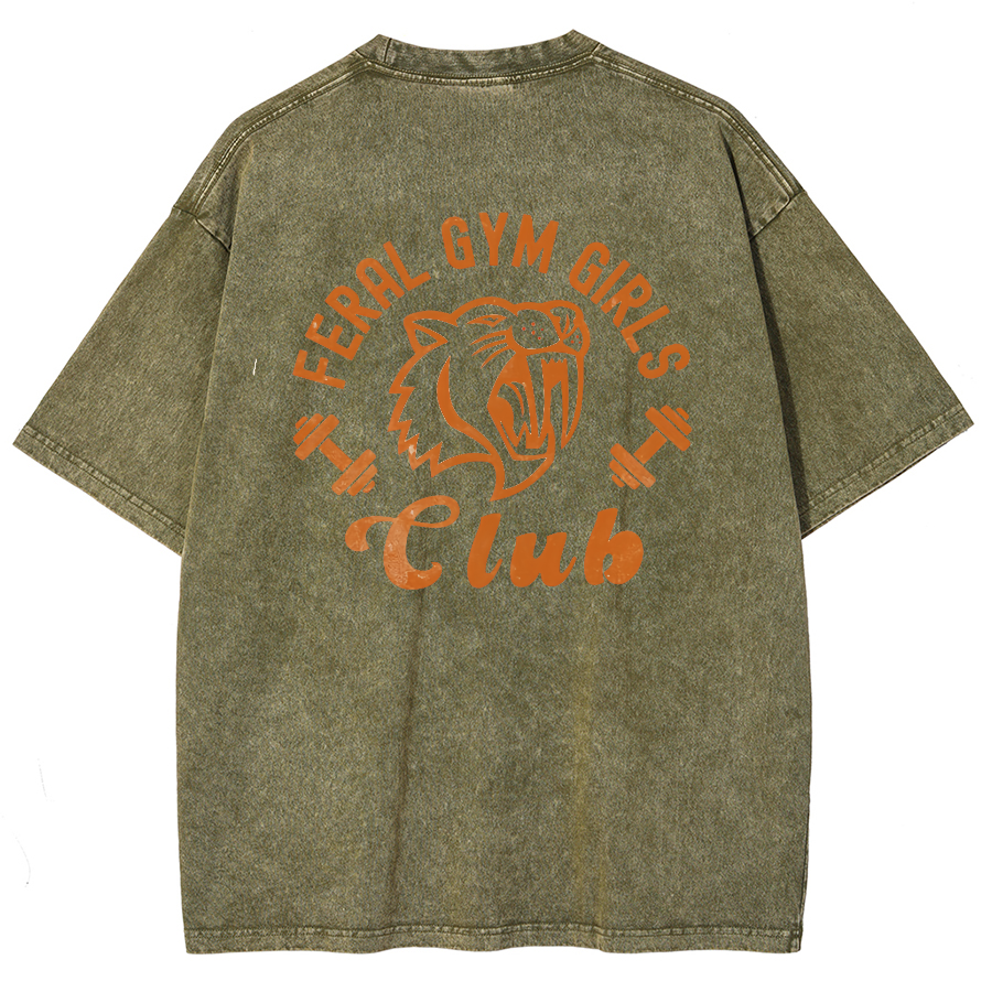 Feral Gym Girl Washed Oversized T-Shirt