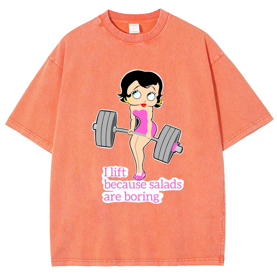 This Girl Lifts Because Salads Are Boring Unisex Fit Washed T-Shirt