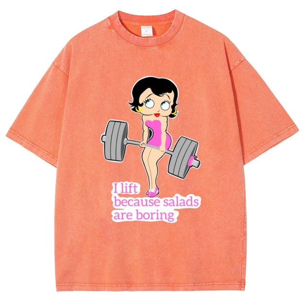 This Girl Lifts Because Salads Are Boring Unisex Fit Washed T-Shirt