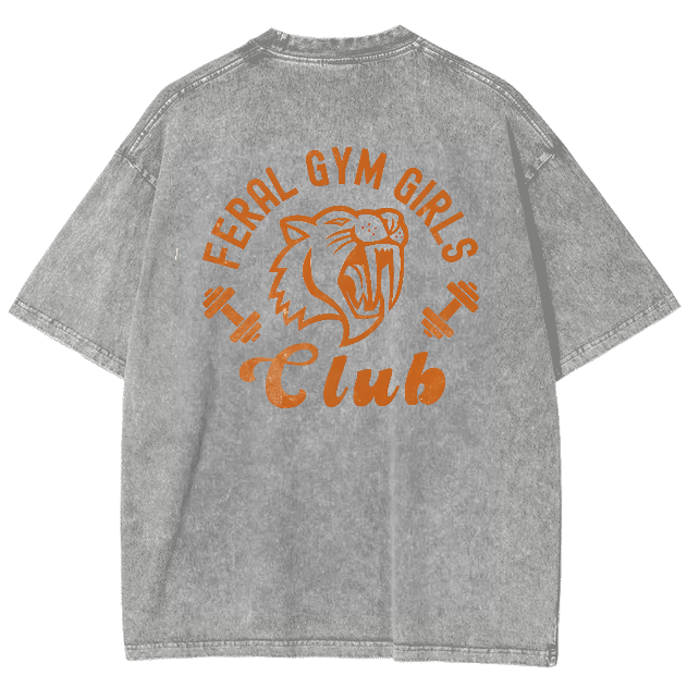 Feral Gym Girl Washed Oversized T-Shirt