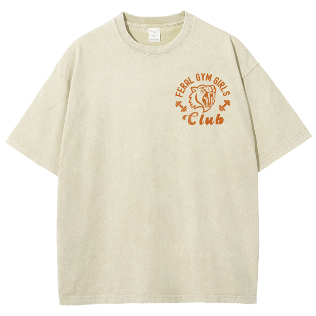 Feral Gym Girl Washed Oversized T-Shirt