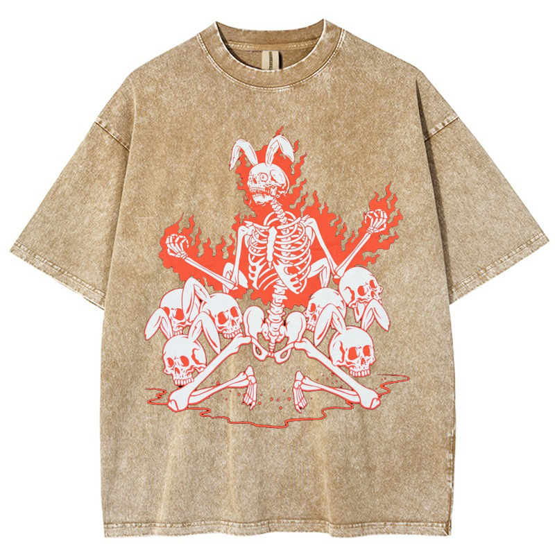 Skeleton Vintage Snowflake Washed T-Shirt